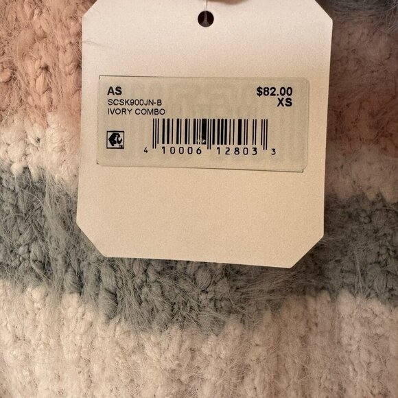 Altard State Womens Crop Ivory Combo Fuzzy Sweater Size XS Long Sleeve Cardigan - Picture 6 of 8
